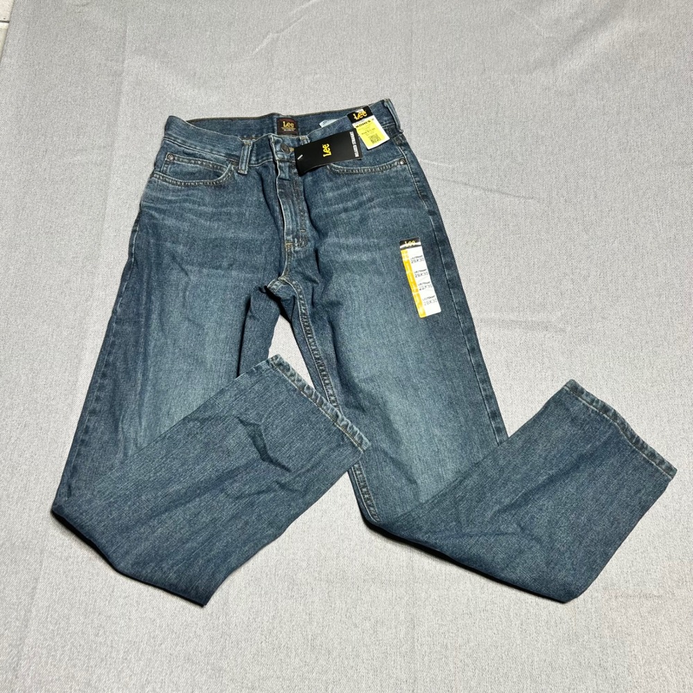 Lee Mens Relaxed Straight Leg Jeans 29x30 Blue Medium Wash Denim